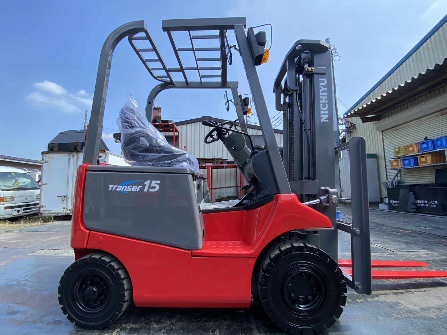 二チユフォークリフトバッテリFB15P-75揚高3000㎜12135H(A238 FB15P-75-300 1.5トン バッテリー 【中古フォークリフトのPCS】